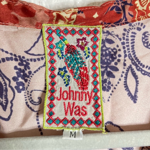 Johnny Was Silk Patchwork Longline Boho Tunic Top sz M - Picture 7 of 12